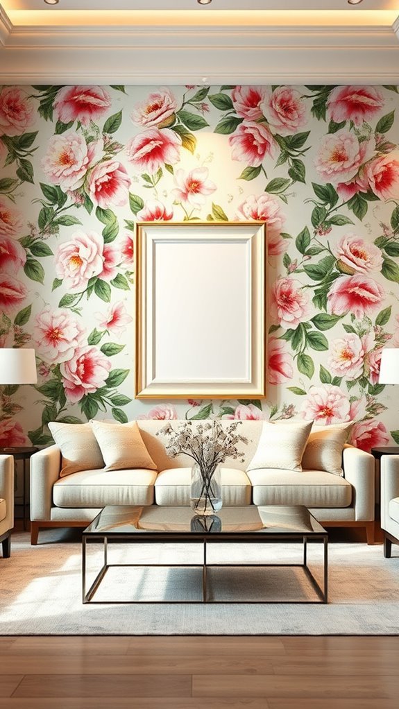 floral wallpaper and art