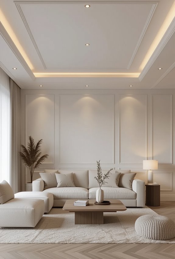flush recessed lighting highlights ceilings