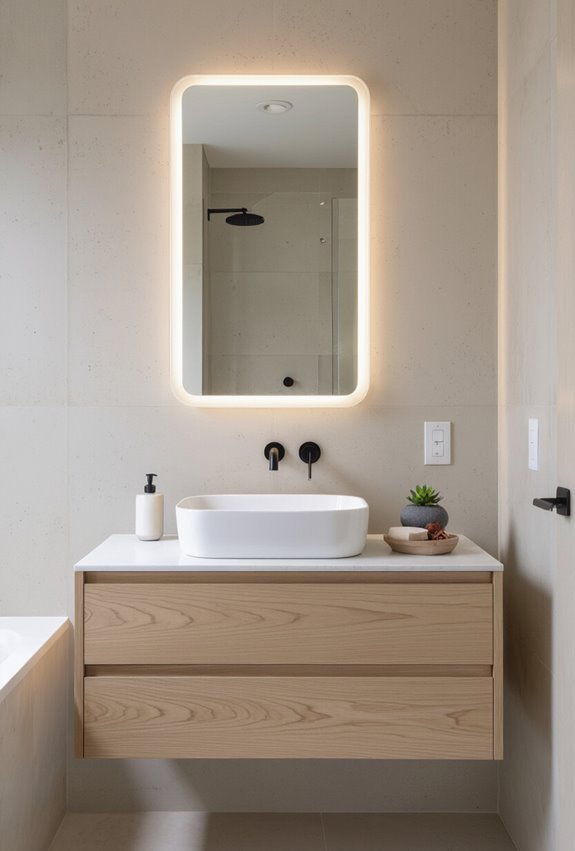 flush recessed mirror storage