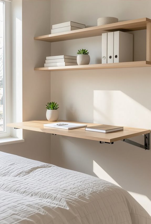 fold down desk with storage