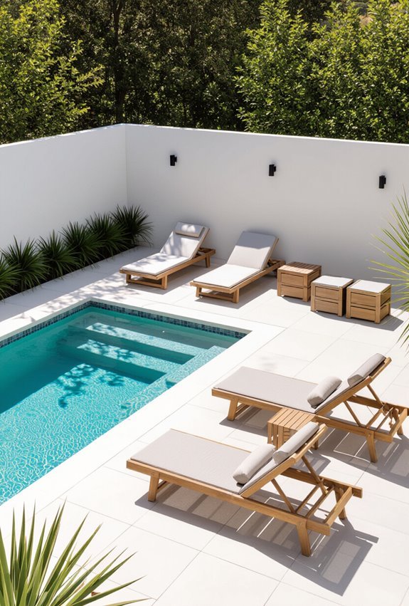 foldable and stackable poolside furniture