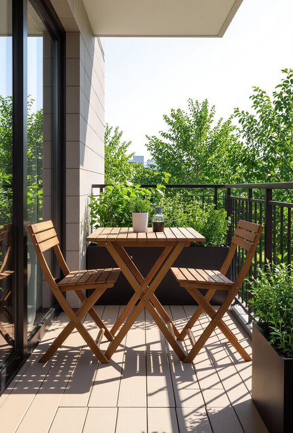 foldable wall mounted balcony setup