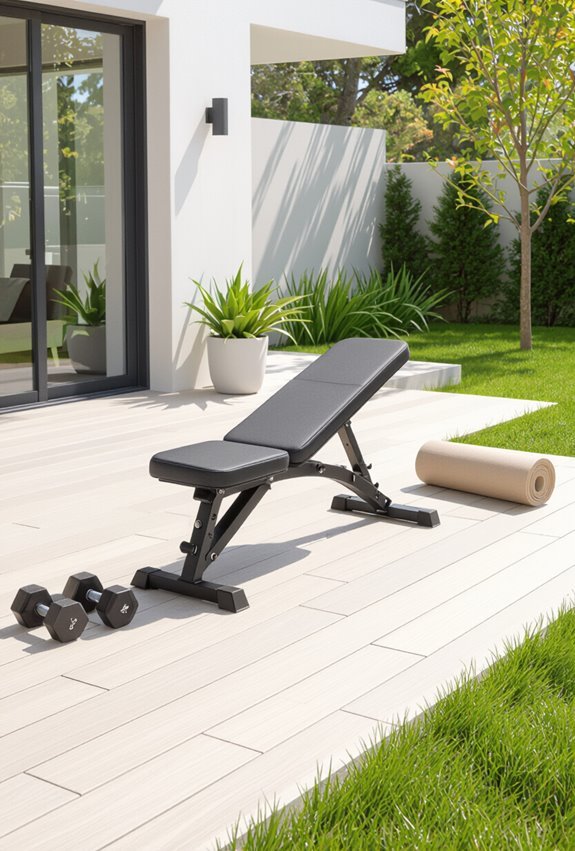 foldable weight bench setup