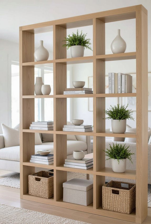 folding shelving room divider