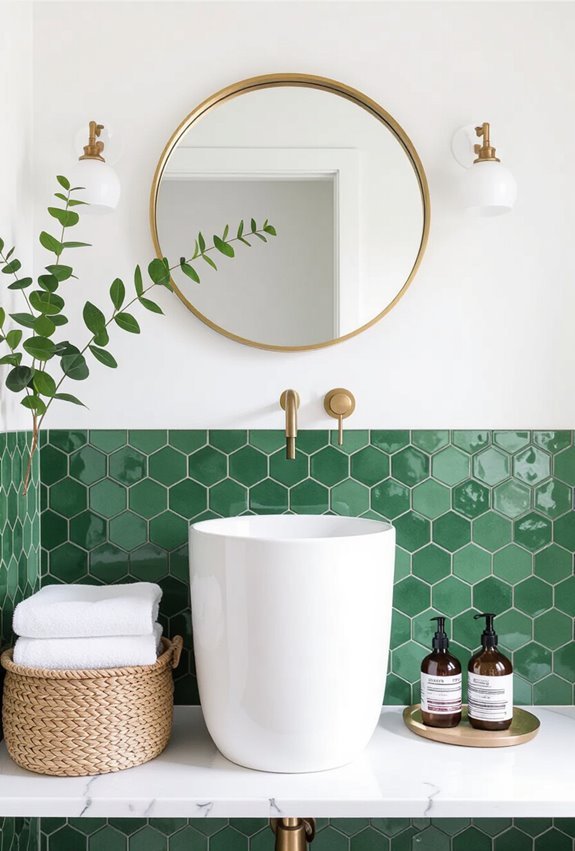 forest green matte hex tiles