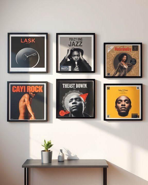 framed album cover decor