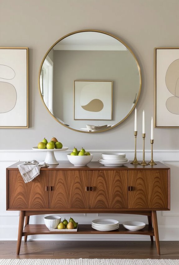 framed art enhances buffet