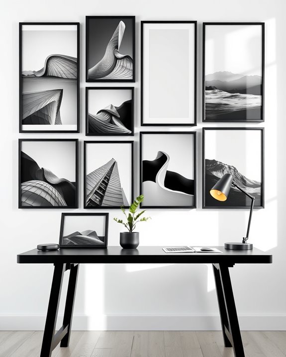 framed black and white photography