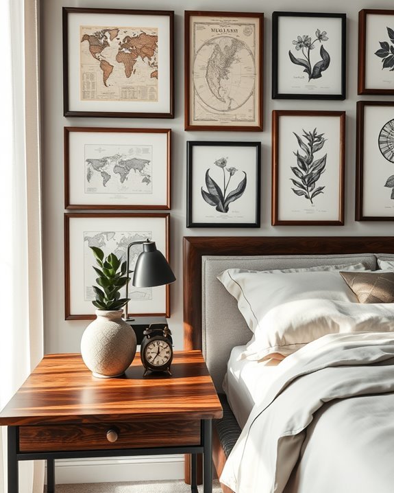 framed collectibles enhance decor