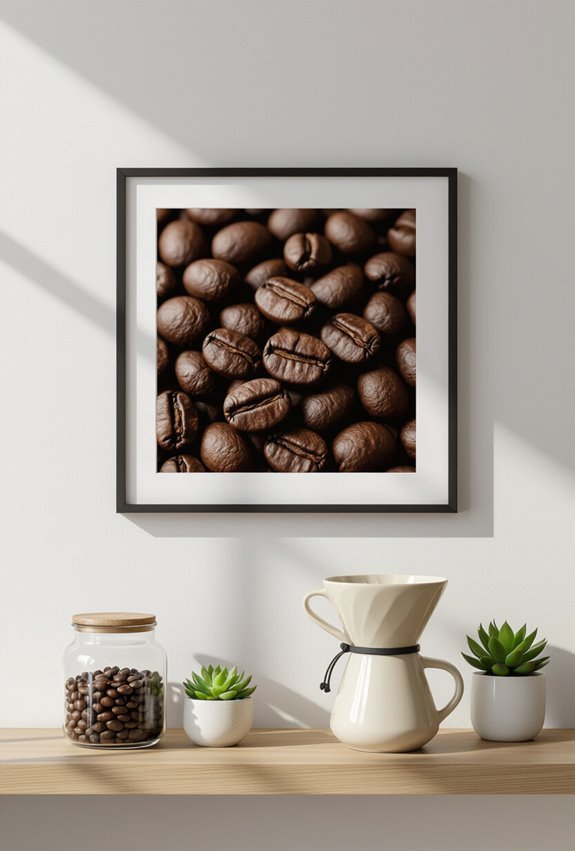 framed intimate coffee bean photography