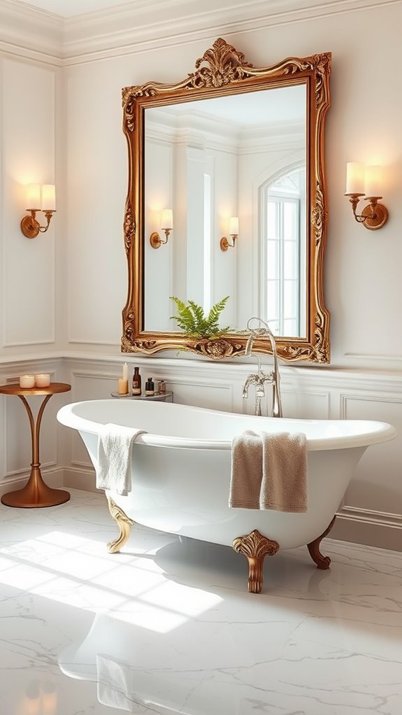 framed mirrors enhance bathrooms