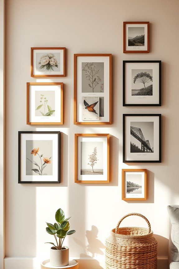 framed postcards add charm