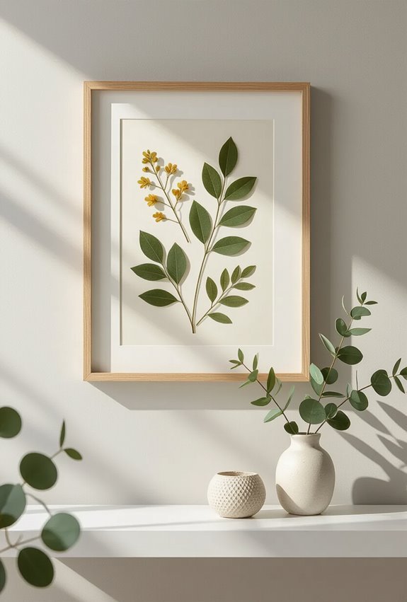 framed pressed botanical wall art