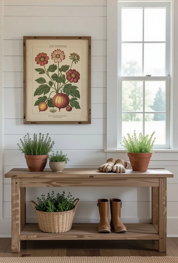 framed vintage botanical seed prints