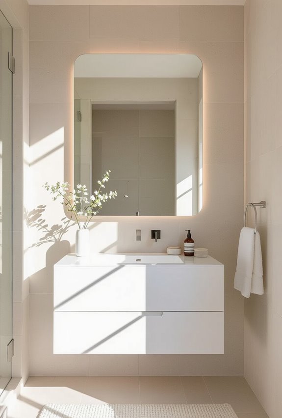 frameless anti fog edge lit mirrors
