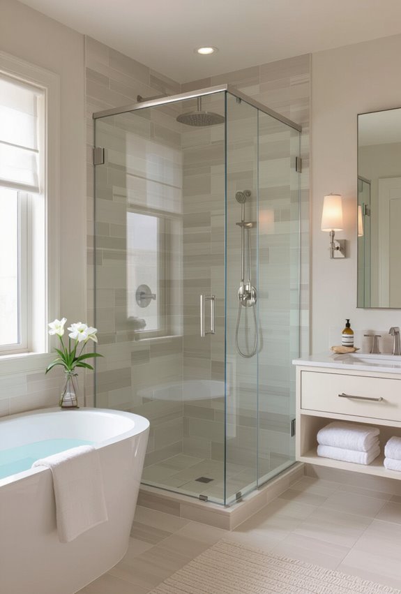 frameless etched glass enclosure