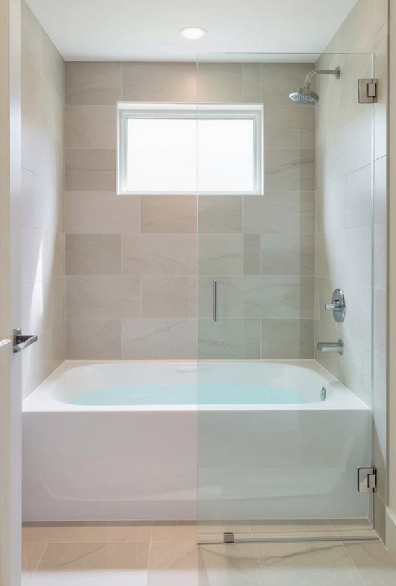 frameless glass bathtub enclosure