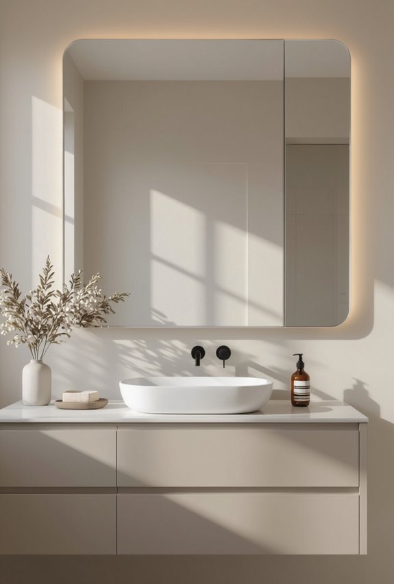 frameless large mirror aesthetics