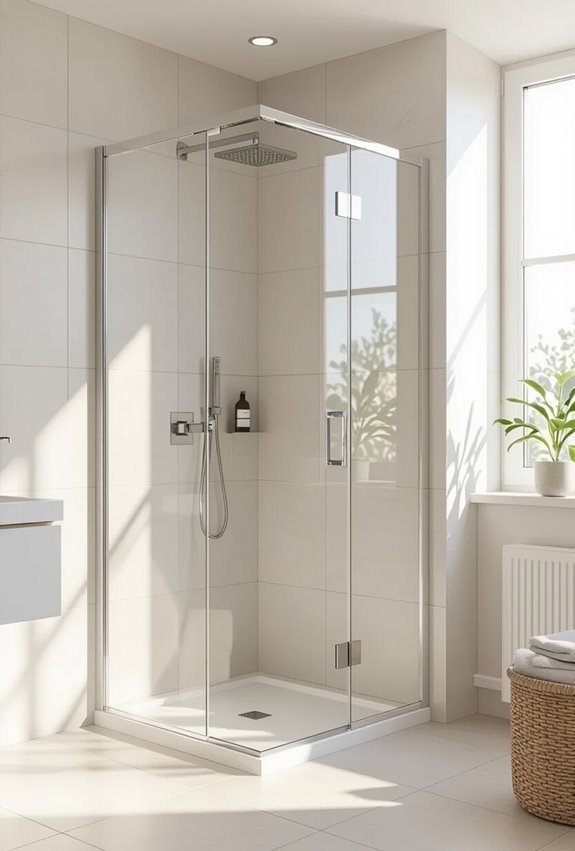 frameless minimalist functional shower