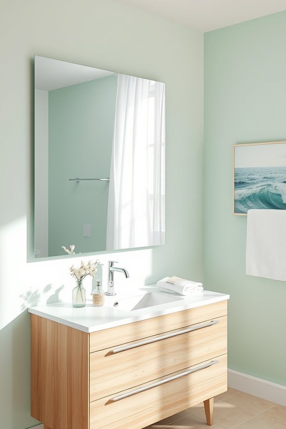 frameless mirrors enhance coastal design