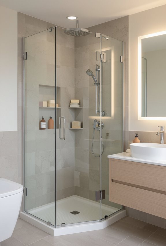 frameless shower maximizes space