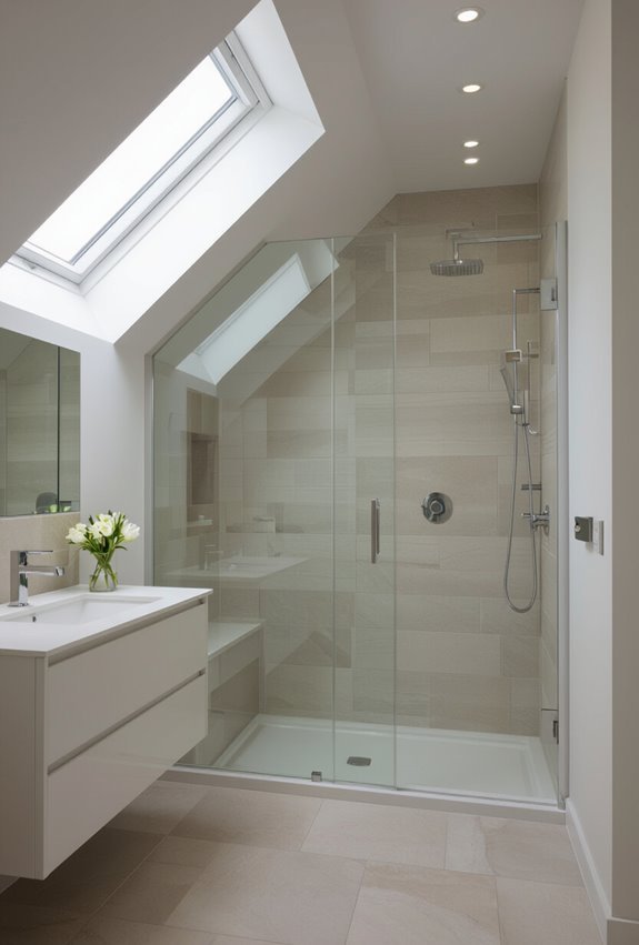 frameless showers maximize visual openness