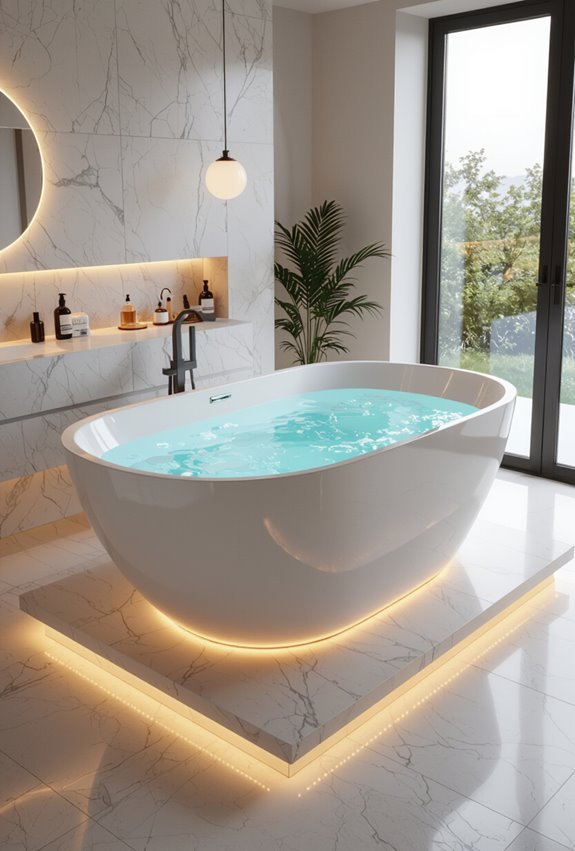 freestanding bathtub with led ambiance