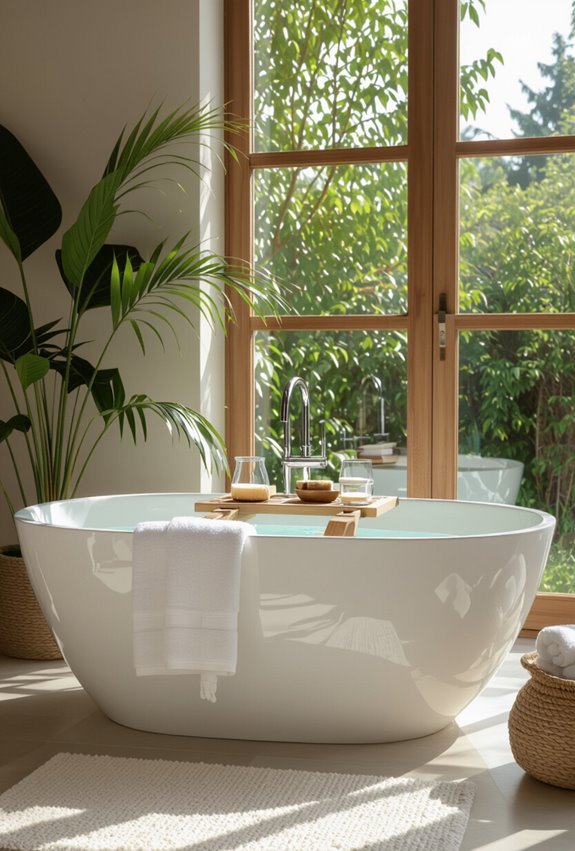freestanding spa bathtub caddy
