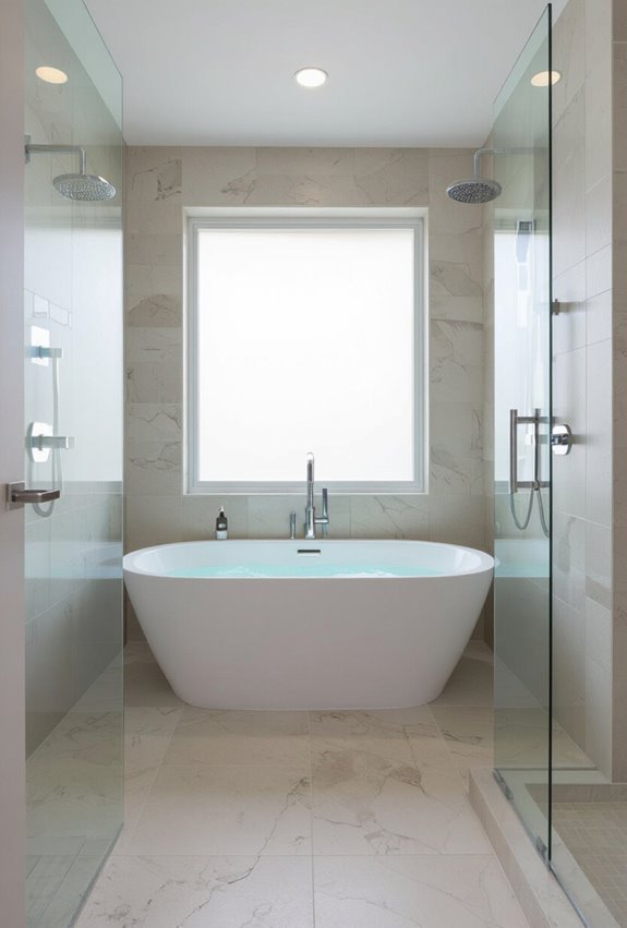 freestanding tub with shower