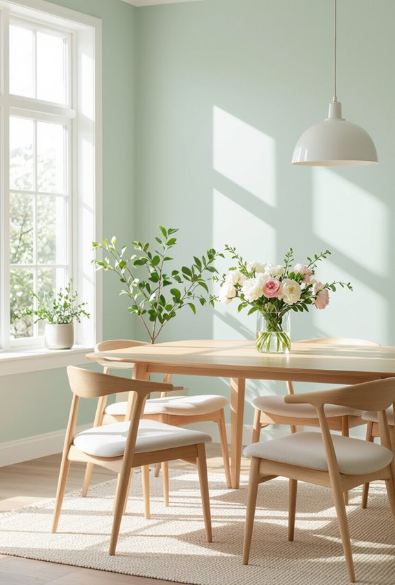 fresh airy mint dining