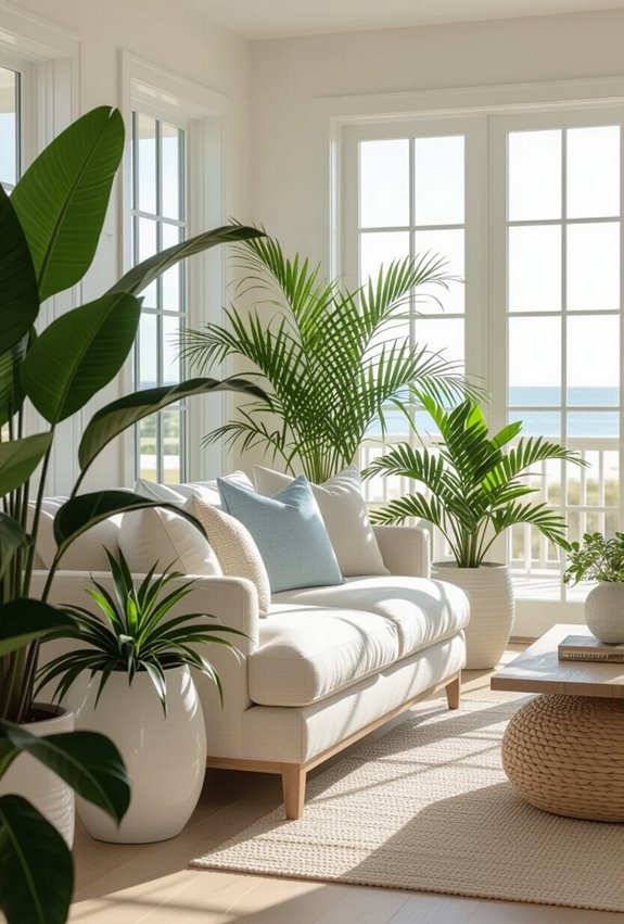 fresh coastal greenery with texture