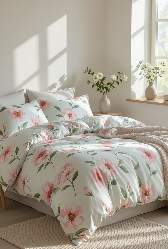 fresh floral pastel bedding vibes