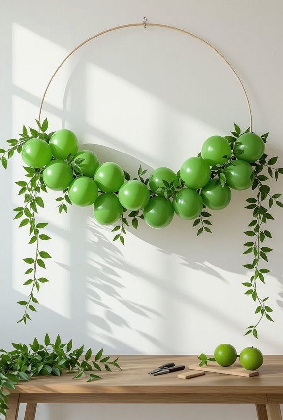 fresh greenery enhanced balloon garlands