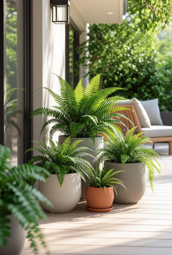 fresh greenery with potted plants