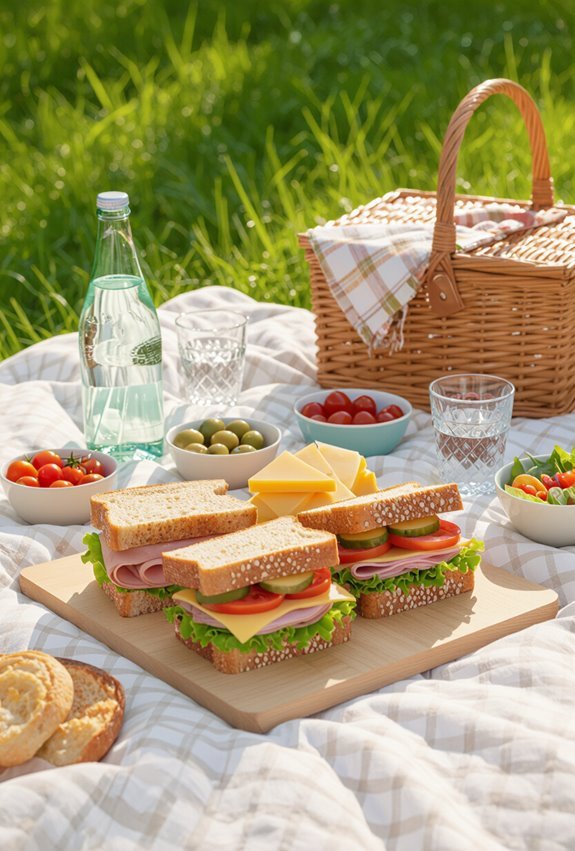 fresh handheld sandwiches with sauces