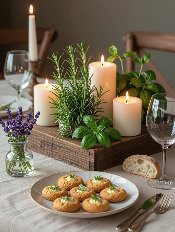 fresh herbs enhance romantic ambiance