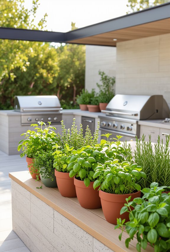 fresh herbs within reach