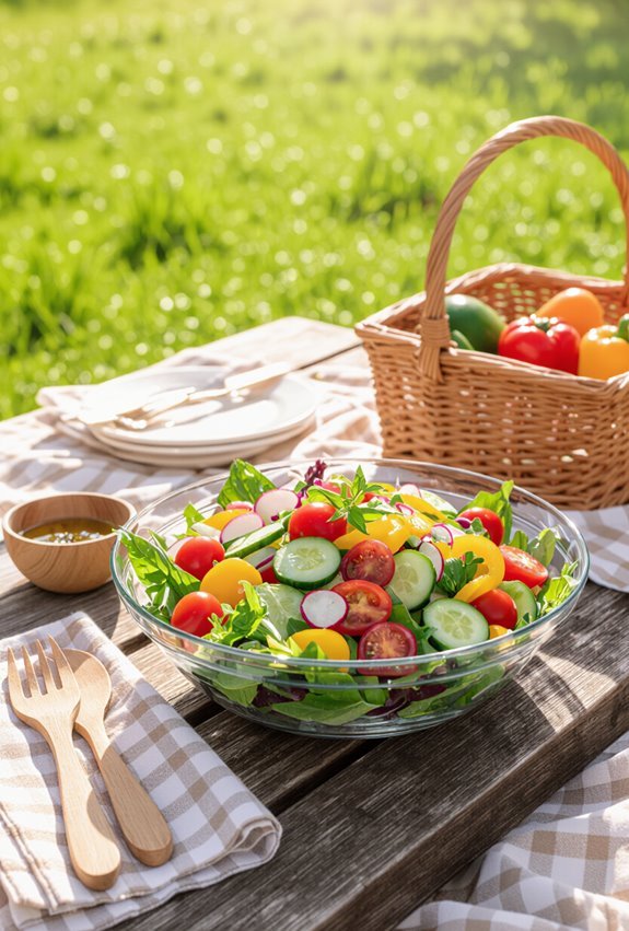 fresh portable herbaceous picnic salads