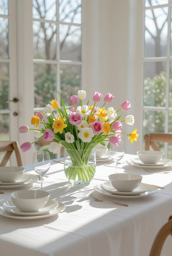fresh spring floral centerpiece arrangement