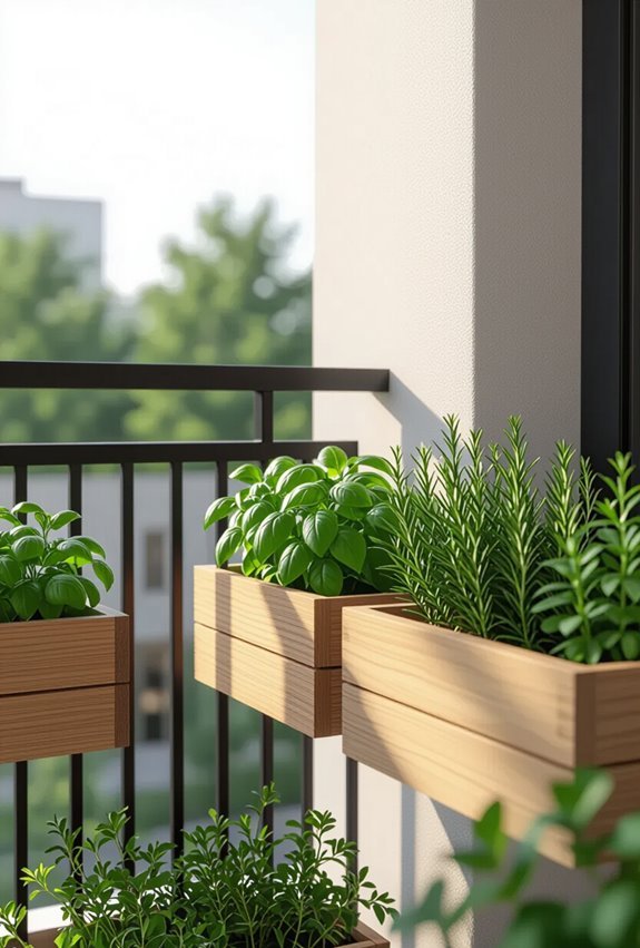 fresh window box herb garden