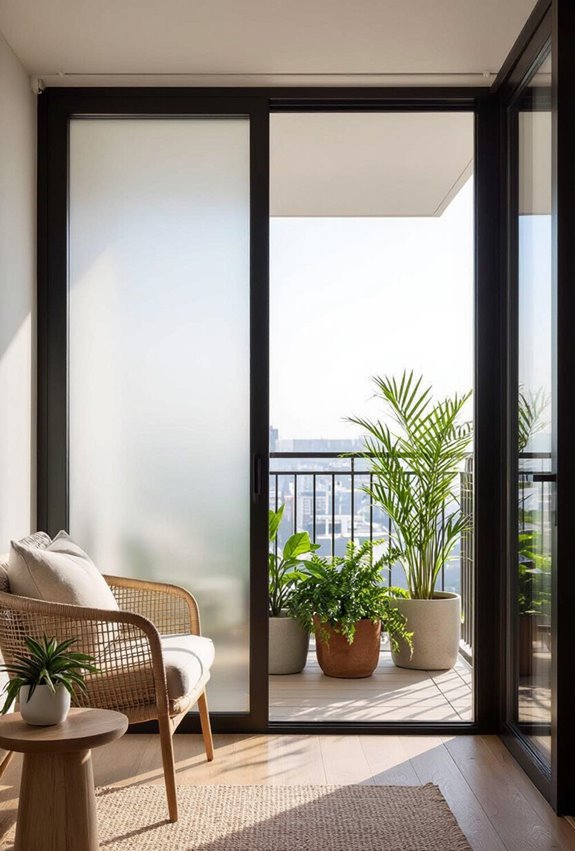frosted balcony doors for privacy