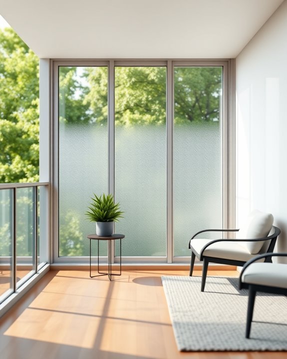 frosted glass balcony windows