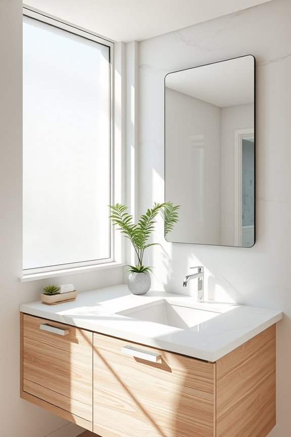 frosted glass frameless mirrors