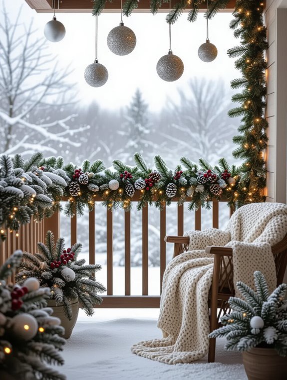 frosted pine garland decor