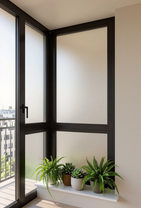 frosted privacy with light