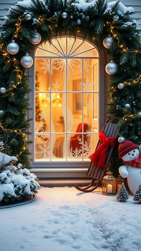 frosted window holiday decor