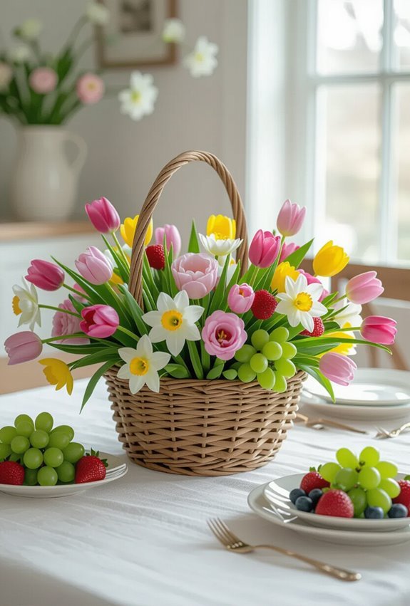 fruit and flower spring centerpiece