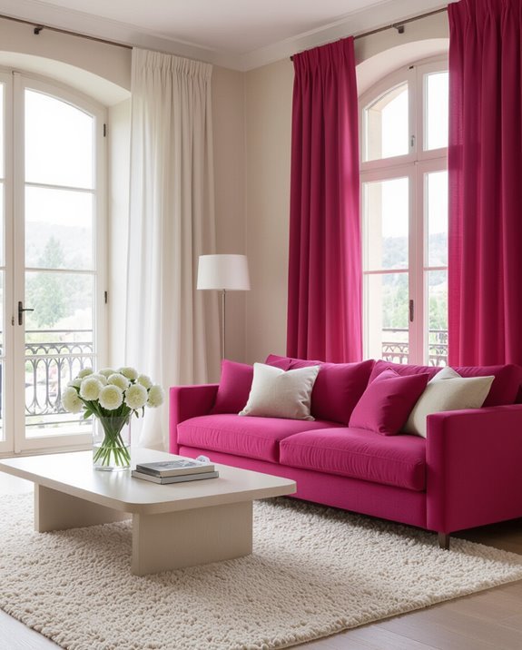 fuchsia and beige balance energize