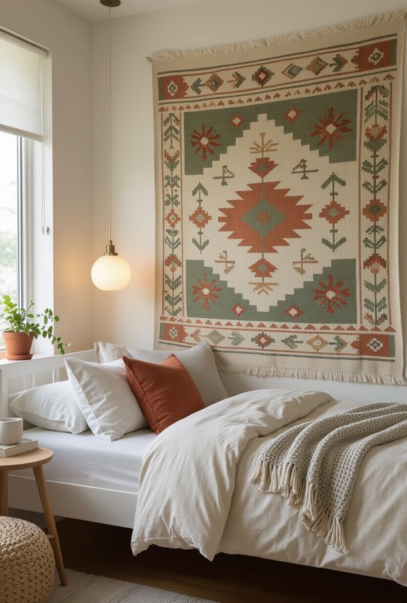 full wall boho tapestry centerpiece