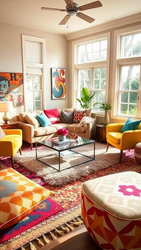 fun and vibrant floor decor